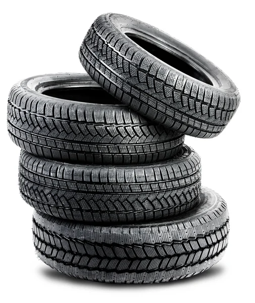 Neumáticos sobre fondo blanco — Foto de Stock