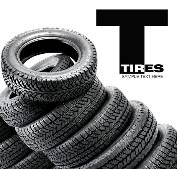 Tires on the white background — Stock Photo, Image