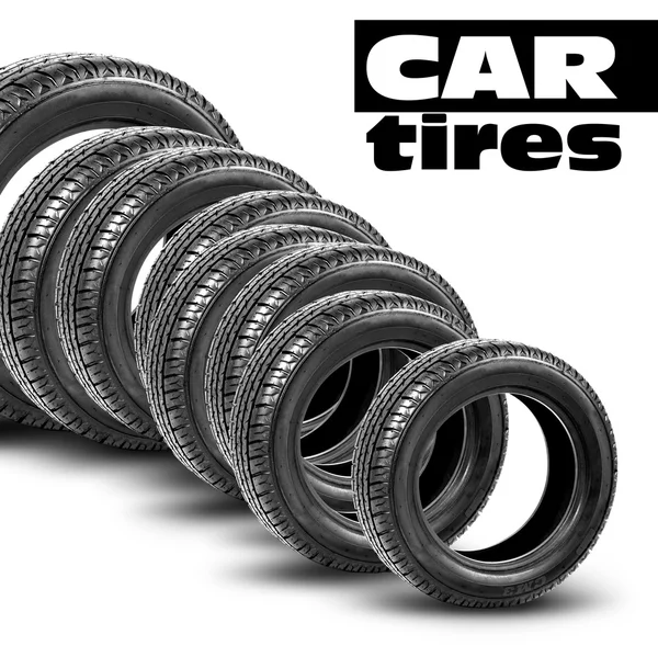 Neumáticos aislados en el fondo blanco — Foto de Stock