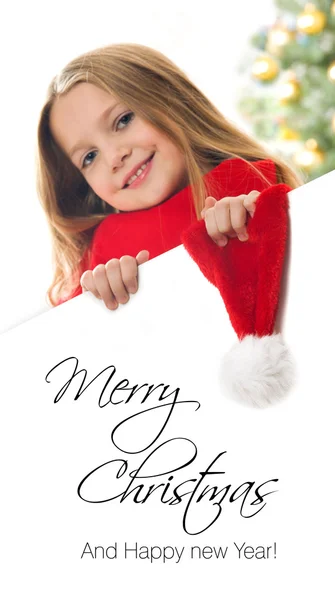 漂亮的金发女孩-圣诞快乐 免版税图库照片