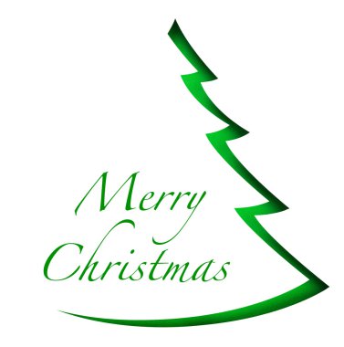 Beyaz arkaplanda izole edilmiş noel ağacı