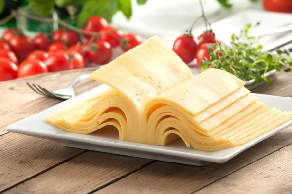 Sliced Yellow Cheese Cheese Book — Stockfoto