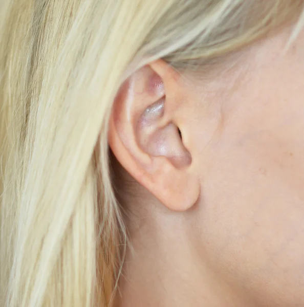 Donna orecchio — Foto Stock