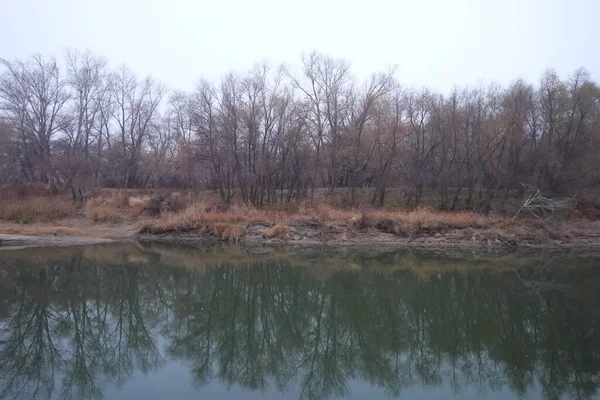 Jesienny Poranek Nad Rzeką — Zdjęcie stockowe