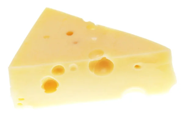 Pezzo Formaggio Isolato Sfondo Bianco — Foto Stock