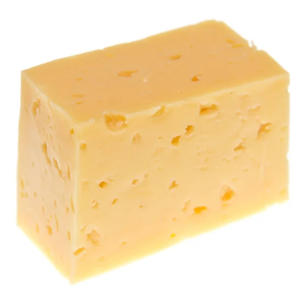 Кубик Сыра Изолирован Белом Фоне — стоковое фото