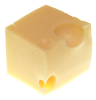 Peynir küpü beyaz arkaplanda izole