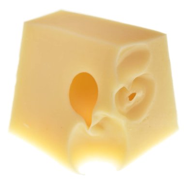 Peynir küpü beyaz arkaplanda izole