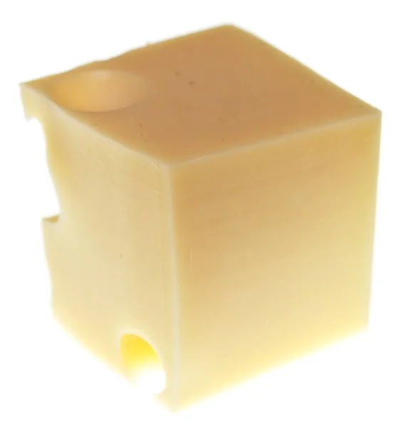Peynir Küpü Beyaz Arkaplanda Izole — Stok fotoğraf