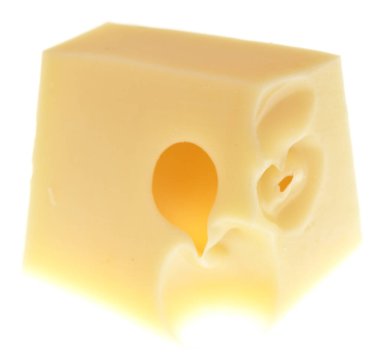 Peynir küpü beyaz arkaplanda izole