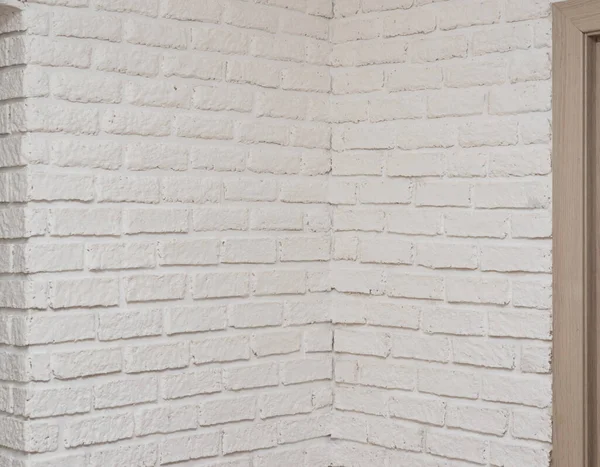 Λευκό Τούβλο Τοίχο Γωνία — Φωτογραφία Αρχείου