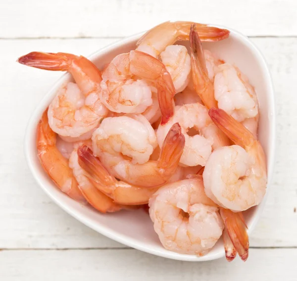 Top View Marinted Shrimps Wooden Background — Stock Photo, Image