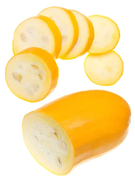 Sliced Zucchini Isolated White Background — Stock Photo, Image