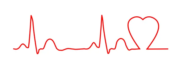 Kalp ile EKG grafiği — Stok fotoğraf