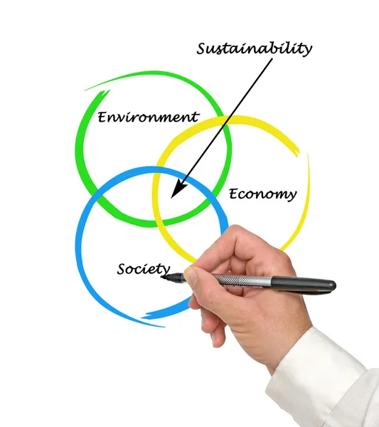 Apresentação do diagrama de sustentabilidade — Fotografia de Stock