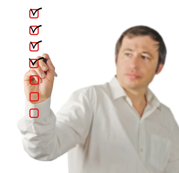 Diagram of Man editing Check list — Stock Photo, Image