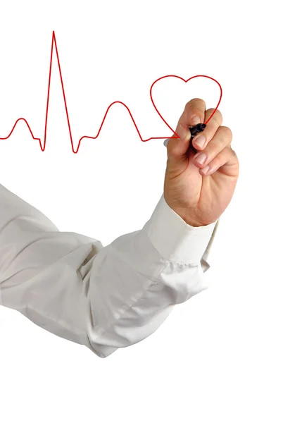 ECG y corazón —  Fotos de Stock