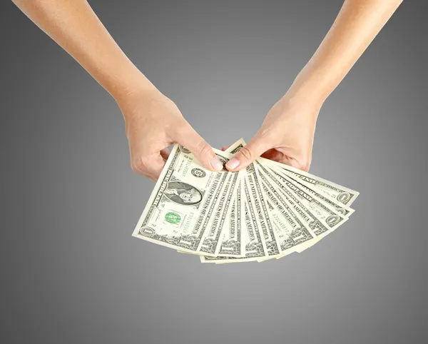 Χέρι με χρήματα — Φωτογραφία Αρχείου