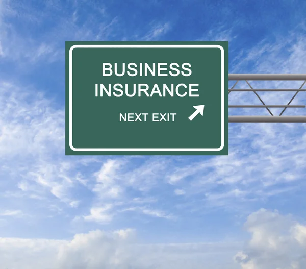 Road sign to business insurance — Stock Photo, Image