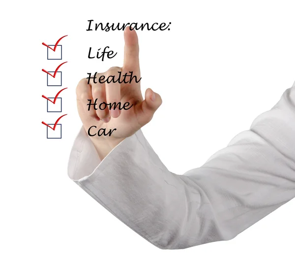 Lista de seguros — Foto de Stock