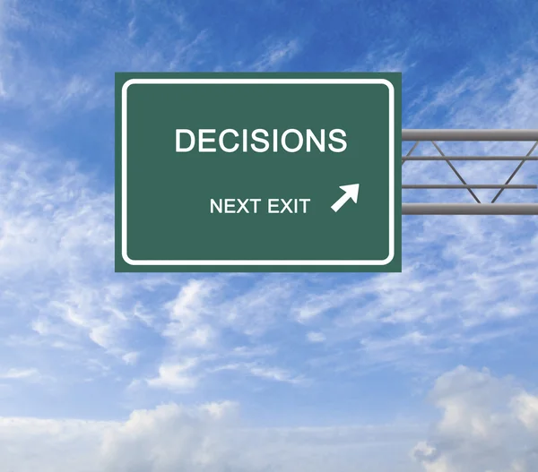 Road sign to decisions — Stock Photo, Image