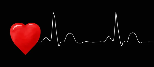 Gráfico do ECG e coração — Fotografia de Stock