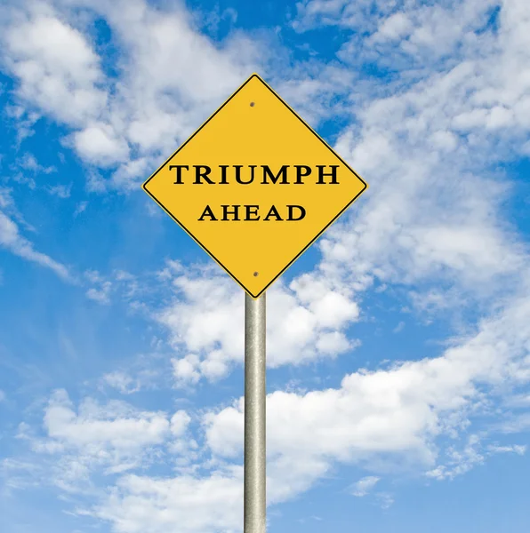 Road sign to triumph — Stock Photo, Image