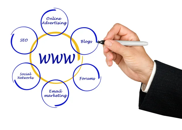 Presentation of world wide web structure — Stock Photo, Image