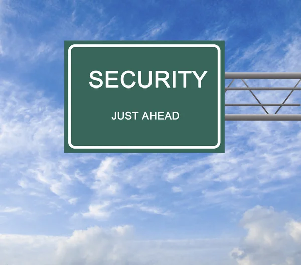 Road sign to security — Stock Photo, Image