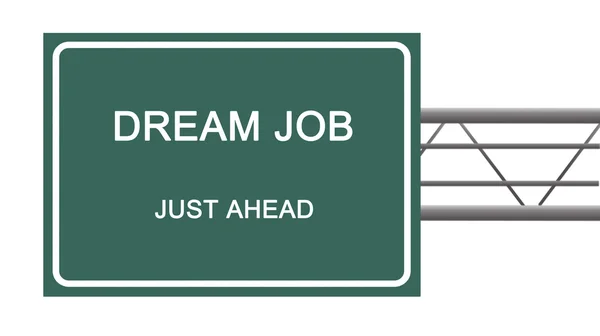 Road sign to dream job — Stock Photo, Image