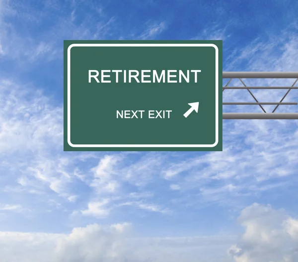 Road sign to retirement — Stock Photo, Image