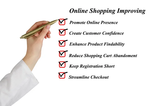 Online nakupování, zlepšení — Stock fotografie