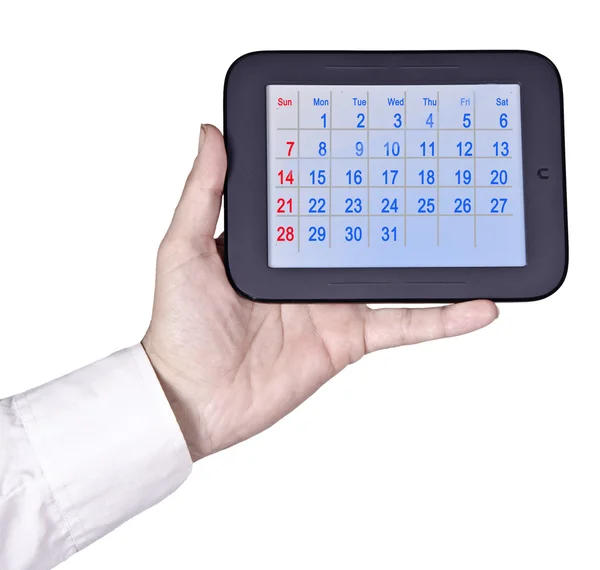 Tablet PC com calendário — Fotografia de Stock