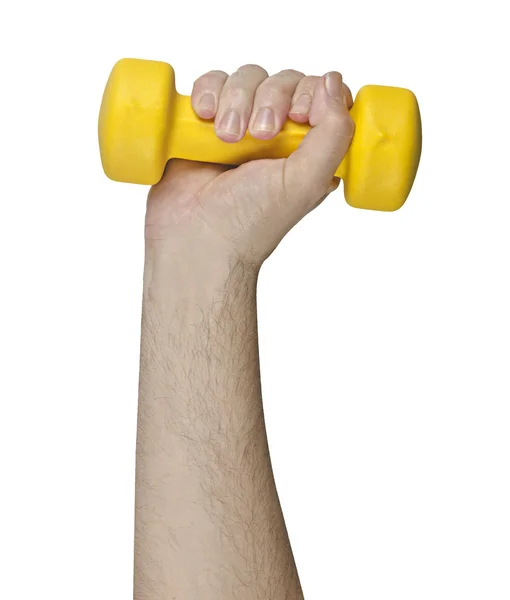 Dumbbell in hand — Stock Photo, Image