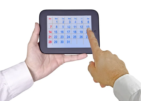 Tablet PC with calendar — Stock Photo, Image