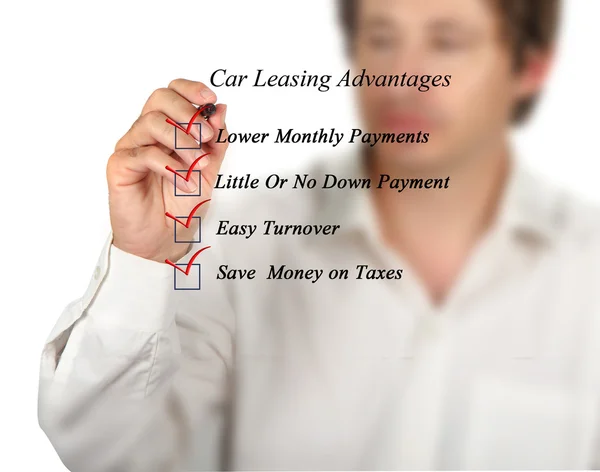 Auto leasing výhody kontrolní seznam — Stock fotografie