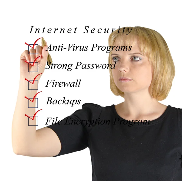 Kontrolní seznam pro bezpečnost internetu — Stock fotografie