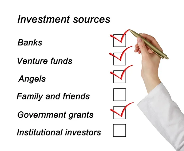 Investment sources checklist — Stock Photo, Image