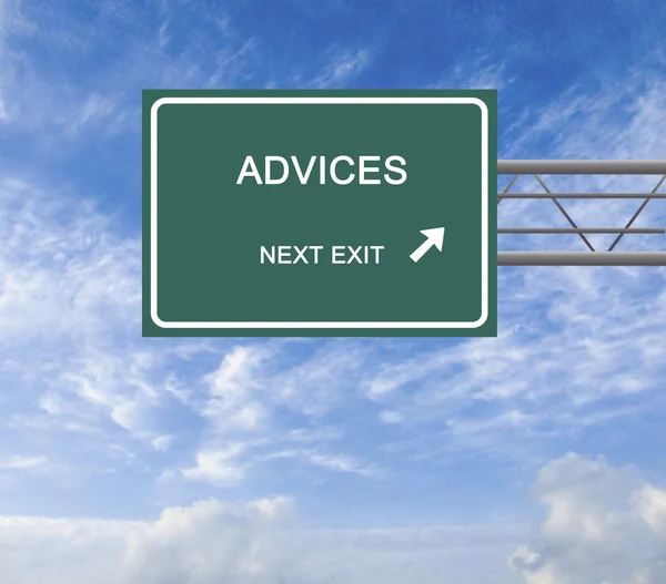Road sign to advice — Stock Photo, Image