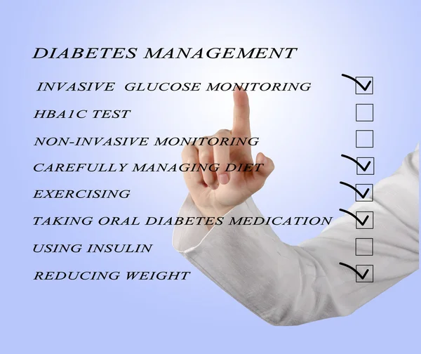 Lista de comprobación para el manejo de la diabetes — Foto de Stock