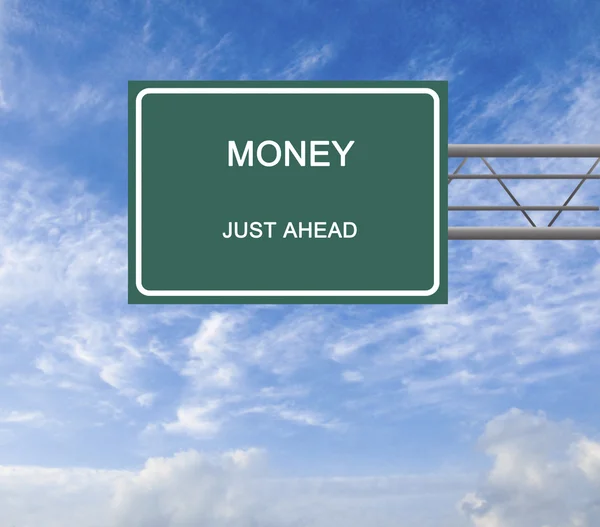 Road sign to money — Stock Photo, Image