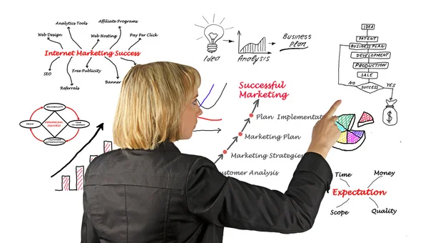 Schema che mostra lo sviluppo dell'idea imprenditoriale e del business-relate — Foto Stock