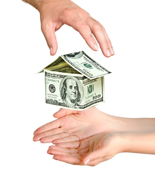 Money house in hands — Stock Photo, Image