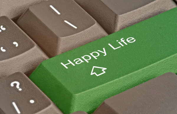 Кнопка для щасливого життя — стокове фото