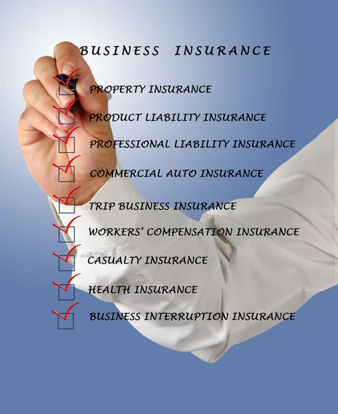 Check list for business insurance — Stock Photo, Image