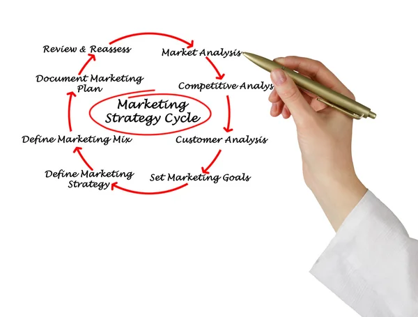 Marketing strategy cycle — Stock Photo, Image
