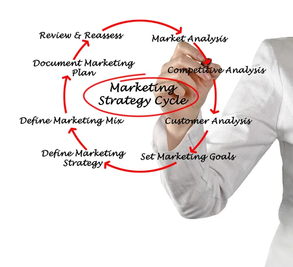 Marketing strategy cycle — Stock Photo, Image