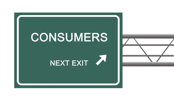 Road sign to consumers — Stock Photo, Image
