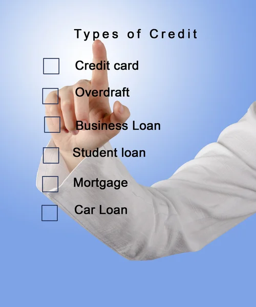 Types of credit — Stock Photo, Image