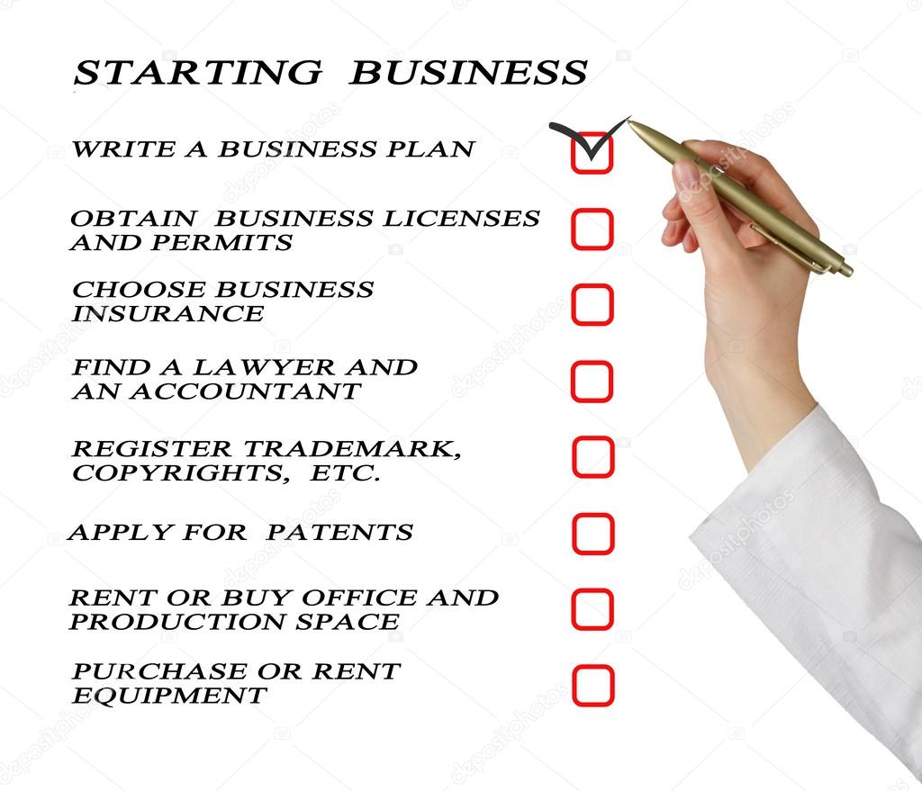 Checklist for starting business